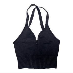 Black Washed Free People Good Karma Crop